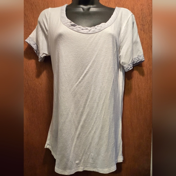 Horny Toad Tops - Horny Toad White With Gray Trim Lightweight Short Sleeve Tee SzM